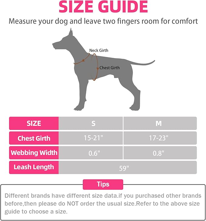 PUPTECK No Pull Dog Harness Soft Adjustable Basic Nylon Step in Puppy Vest Outdoor Walking with Leash Medium