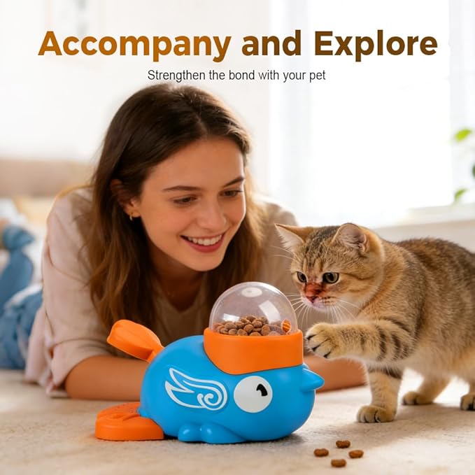 Dog Interactive Treat Dispenser Toy, 2026 New 2-in-1 Interactive Dogs Toys Food Puzzle Slow Feeder, Safe Dog Food Slow Treat Feeding Dispenser for Small & Large Cats Dogs (Blue)