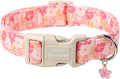 Unique style paws Dog Collar Plastic Buckle with Pendant Pink Spring Flower Puppy Collars for Small Medium Large Boys Girls Dogs