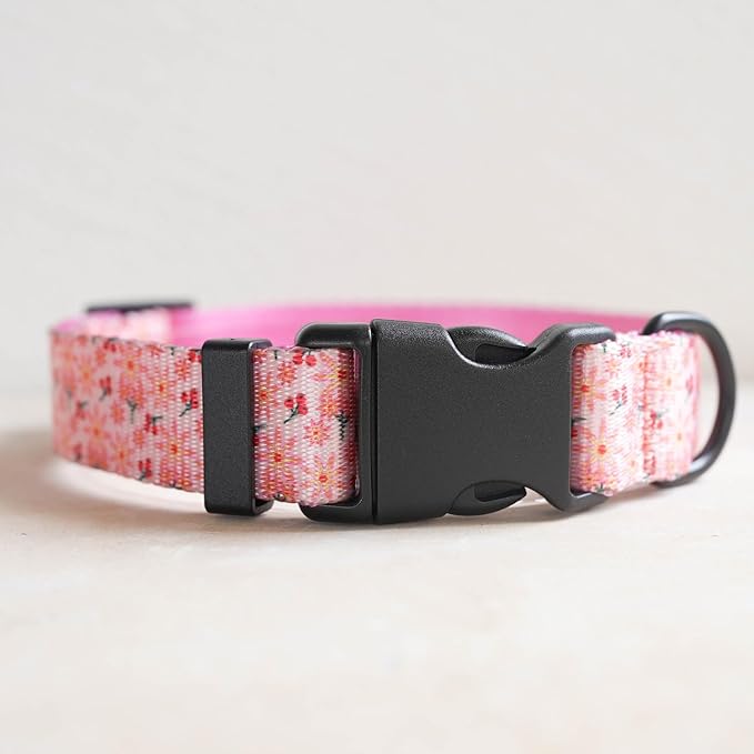 Female Dog Collars for Large Dogs - Safety Buckle Durable Light-Weight, Girl Dogs Collar for Big Dog Collar with Cute Patterns Soft Adjustable (Pink, XL)