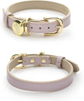 NINA WOOF Milan Vegan Leather Dog Collar - Padded Luxury Dog Collar with Adjustable Buckle - Collar for Dogs, Small Dogs to Large Dogs - Color Lilac, Size Extra Small