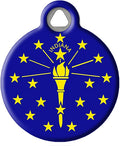 Dog Tag Art Personalized United States Flags Pet ID Tags for Dogs and Cats, Indiana Flag, Large
