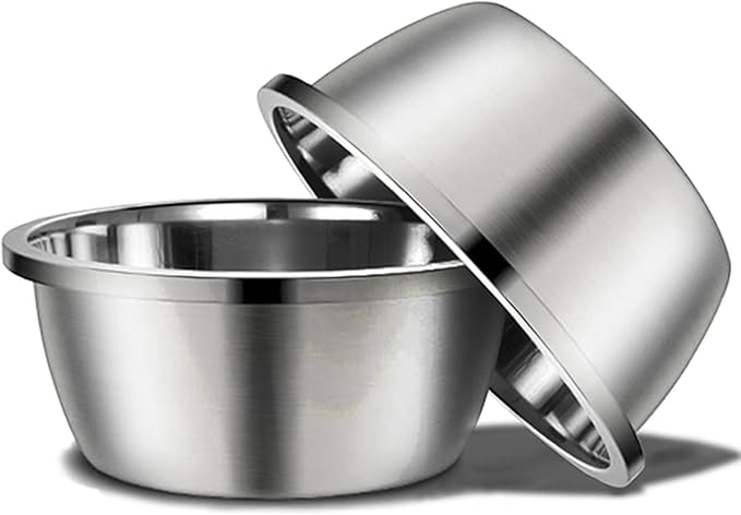 Stainless Steel Large Dog Bowl Set of 2, with 176 oz (24cup) High Capacity Metal Dog Food Bowls,Desirable Water and Food Bowls for Large, X-Large, and Giant Dogs,Heavy Duty, BPA-Free