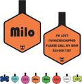 Silicone Silent Dog Tag Personalized with 5 Lines of Custom Deep Engraved Durable Soundless Pet ID Name Tag Hexagon Orange