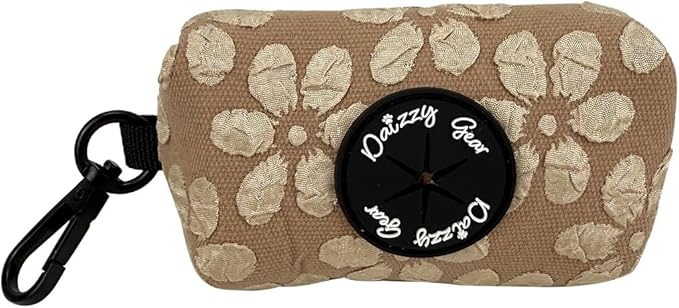 Large Dog Collar and Harness Set – No Pull, All-Weather, Breathable Harness & Leash Set with Collar, Bandana, Sailor Bow & Poop Bag Holder – Adjustable & Soft - Cocoa Bloom on Jacquard Fabric