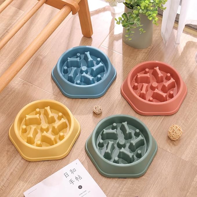 Slow Feed Puzzle Bowl for Dogs – Interactive Anti-Choke Design, Non-Slip & Easy Clean, Ideal for Puppies & Adult Dogs (Yellow)