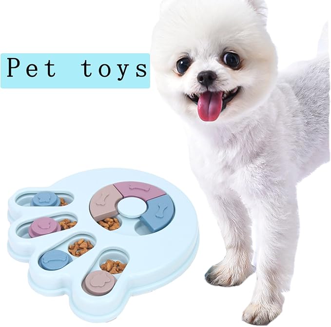 Interactive Dog Puzzle Toys, Dogs Puzzle Feeder Toys for IQ Training, Puppy Puzzle Toys, Mentally Stimulating Treat Dispenser for Training Small, Medium & Large Dogs(Paw), Blue