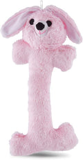 Jeffers Pet Plush Bone Dog Toy with Squeakers, Pink Bunny, 14" H - Durable & Interactive Chew & Fetch Toy for Puppies, Soft Stuffed Pet Toy for Tug, Games, Indoor & Outdoor Fun