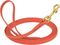 Viper Biothane K9 Working Dog Leash Waterproof Lead for Tracking Training Schutzhund Odor-Proof Long Line with Solid Brass Snap for Puppy Medium and Large Dogs, 33ft Coral