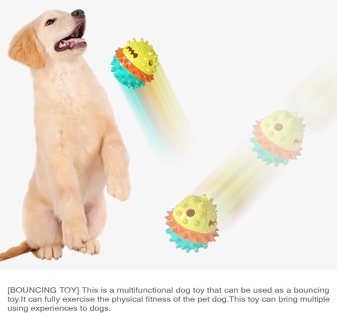 Carllg Dog Toys for Aggressive Chewers, Treat Dispensing Dog Toys, Durable Puzzle Balls Puppy Chew Toys for Teething, Dog Enrichment Toys for Medium and Large Breed