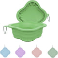 Dog Bowls Pet Collapsible Bowl Slow Feeder Outdoor, Dog Travel Bowls Portable Foldable Cat Water Dish Bowl for Pets Walking Parking Camping (Green)
