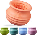 Dog Enrichment Treat Toy, Long-Lasting Wobbly Interactive Freeze Lick Toys for Dogs, Stuffable Puzzle Feeder Toy for Boredom, Silicone Treat Dispensing Chew Toy (Pastel Orange,S)