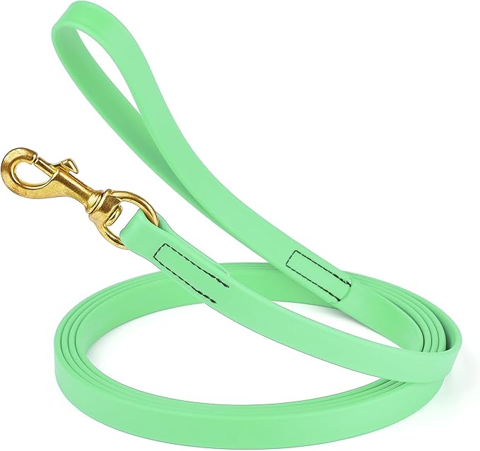 Viper Biothane K9 Working Dog Leash Waterproof Lead for Tracking Training Schutzhund Odor-Proof Long Line with Solid Brass Snap for Puppy Medium and Large Dogs, 15ft Sea Foam Green
