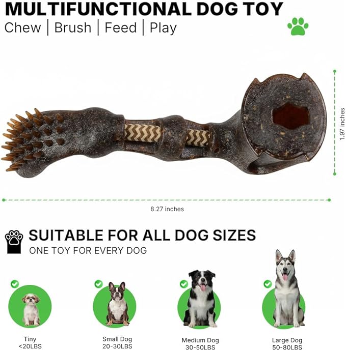 Multifunctional Dog Toy - Interactive Tug of War Puzzle with Massage Bristles, Durable Chew for Dental Health