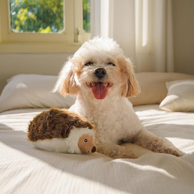 CHEWFFON Hedgehog Stuffed Dog Toy, Squeaky Dog Toy, Plush Pet Toys for Aggressive Chewers, Interactive Chew Puppy Toys for Small Medium and Large Dogs
