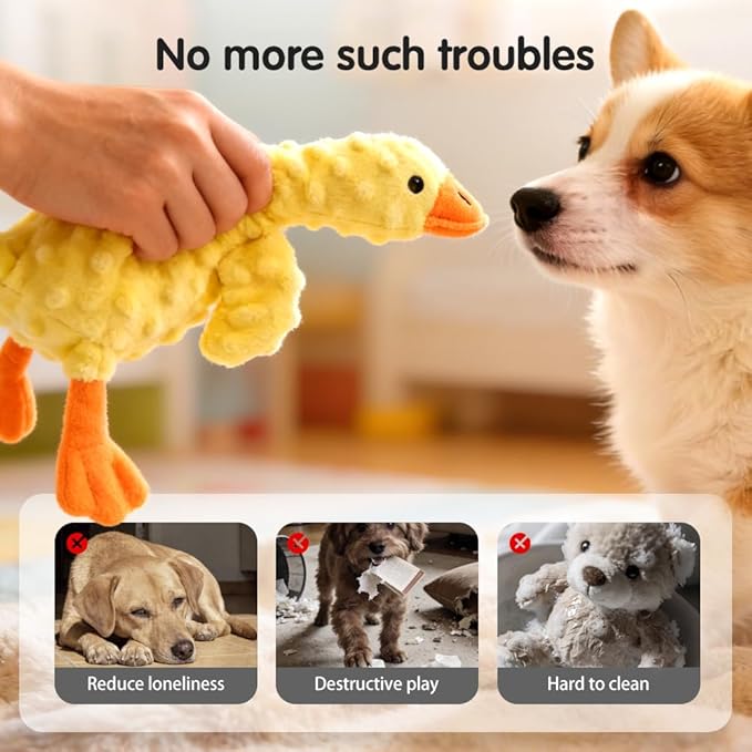 Dog Chew Toys, 2026 New Upgraded Hide and Seek Dog Toys for Aggressive Chewers, Crinkle Duck Squeak Toy for Puppy/Large/Medium/Small Dogs (1, Blue)