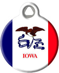 Dog Tag Art Personalized United States Flags Pet ID Tags for Dogs and Cats, Iowa Flag, Large