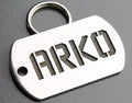 Stainless Steel Custom DEEP Engraved Pet ID Tags Personalized Front/Back Dog Tags for Dogs and Cats - Military Dog Tag 7/8" x1-1/2 (1-Side Engraving)