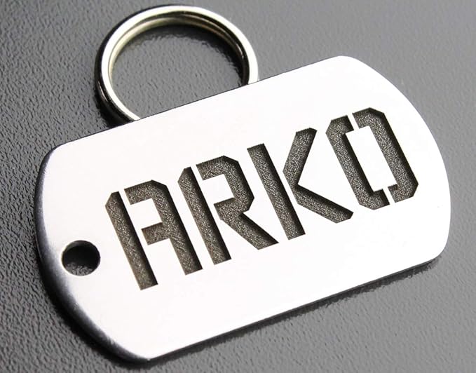 Stainless Steel Custom DEEP Engraved Pet ID Tags Personalized Front/Back Dog Tags for Dogs and Cats - Military Dog Tag 7/8" x1-1/2 (1-Side Engraving)