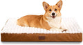 Orthopedic Dog Bed with Firm High-Density Egg Crate Foam, Machine Washable Cover & Non-Slip Bottom for Medium Breeds (Brown, 29" L x 18" W x 3" H)