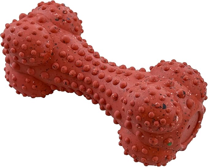 Max Fusion Made with Nike Grind, Arlee Rubber Bone Dog Toy, Dog Toys for All Dogs, Red Durable & Natural Rubber Chew Toy for Play, Fetch, Tug & Chewing, Medium, 1 Count
