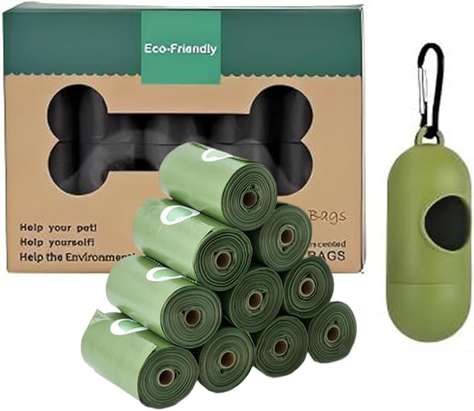 Dog Waste Bag Leak Proof Extra Thick Refill Rolls Lavender Scented 240 Bags 16 Rolls w/Dispenser 13 x 9 Inch Green