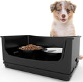 Elevated Dog Bowl Stand Set,Quiet Eating Mess Proof Raised Dog Bowls 2 Stainless Steel Food Bowls,Splash Water Collection Non-Slip Small Cat Feeding Table