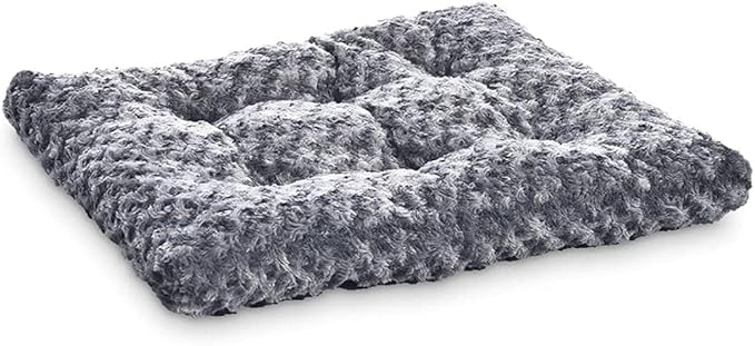 Amazon Basics Washable Cat and Dog Bed, Cozy Crate Pad for Large Dogs, Indoor, 40 x 27 x 3.5 inches, Gray