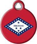 Dog Tag Art Arkansas State Flag Personalized Pet ID Tag for Dogs and Cats, Silent Polymer Coated Stainless Steel Arkansa Flag Nametag with Customized Identification Information - Large 1.25" Diameter