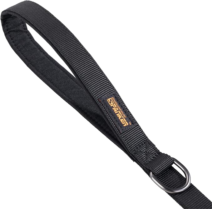 EXCELLENT ELITE SPANKER Tactical Dog Leash Heavy Duty 5-6FT Adjustable No Pull Military Bungee Dog Leash Elastic Leads Rope with 2 Padded Control Handle for Medium Large X-Large Dogs(Black)