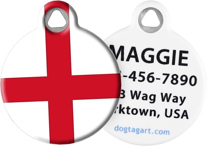 England Flag Pet ID Tag for Dogs and Cats - Dog Tag Art - LARGE SIZE