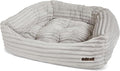 Jax & Bones Dog Bed Napper - Luna Grey Machine Washable Bed For Dogs - Extra Heavy Duty Bolstered Sides - Small Grey Dog Mat Beds | 24 x 21 Inches