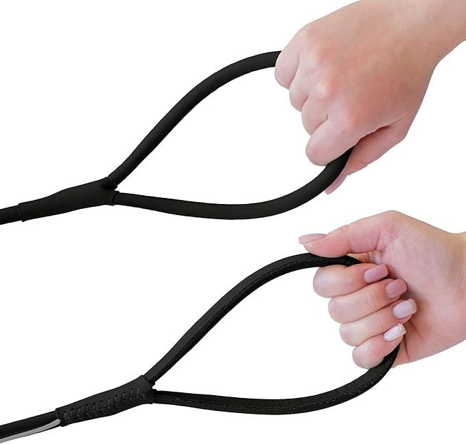 OOPSDOGGY Reflective Rolled Leather Dog Leash 6ft - Soft Training Lead for Small Medium Large Dogs Puppy - Heavy Duty Rope Puppies Leash for Outdoor Walking Running (Black, Medium/Large)