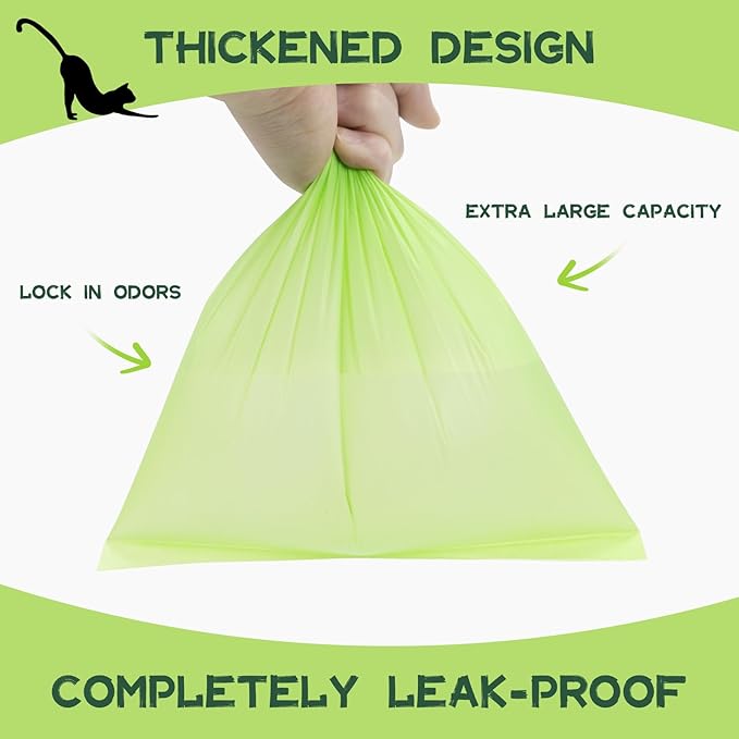 Loveishere 100% Compostable & Biodegradable Poop Bags (Green), Certified by ASTM D6400 and EN 13432, 20 Micron Thick, Guaranteed Leak Proof (360 Bags, 24 Rolls)