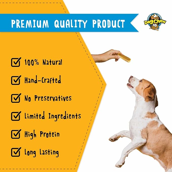 Tibetan Dog Chew Yak Cheese Sticks (5 Medium Chews) - Natural Handmade Treats for Medium Dogs, Long-Lasting, Easy to Digest with No Additives, Rawhide, Grains or Gluten, Perfect for Aggressive Chewers