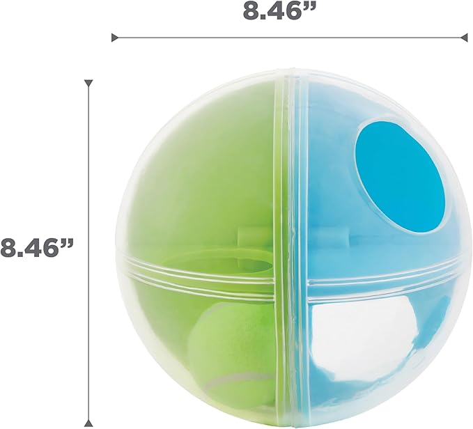 Outward Hound by Nina Ottosson A-Maze Ball Dog Treat Puzzle Ball, Level 2 Intermediate, 8.46" Diameter, Green
