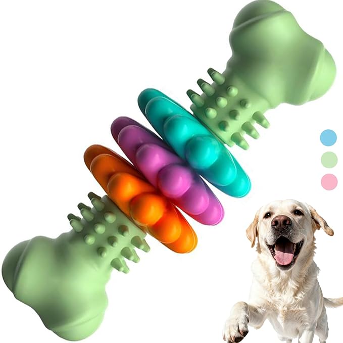 Puppy Chew Toys, Indestructible Dog Toys for Aggressive Chewers - Small & Medium Breed, Durable Rubber Chew Bone Toy for Small Dogs, Puppy Toys for Teething, Anxiety & to Keep Busy