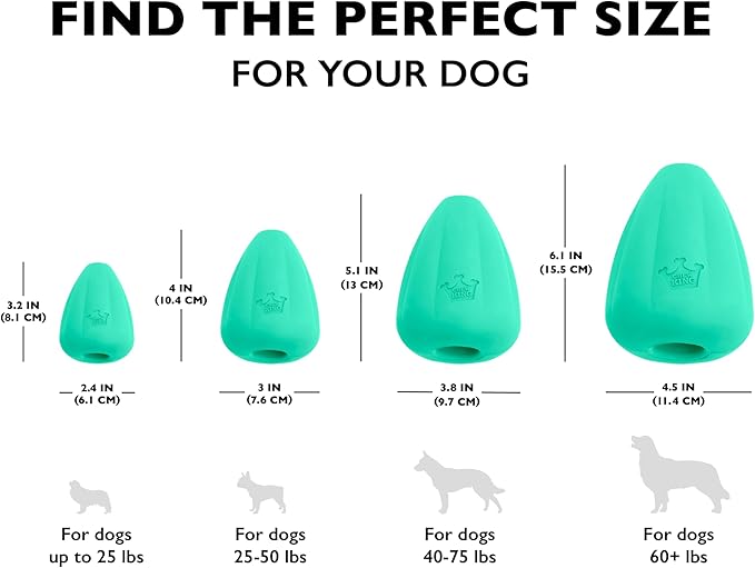 Chew King by Mammoth Premium Treat Dispensing Dog Toy, Durable Natural Rubber Chew Toy, Safety Air Vent, Interactive Enrichment Toy for Aggressive Chewers, XL Pack of 2- Teal