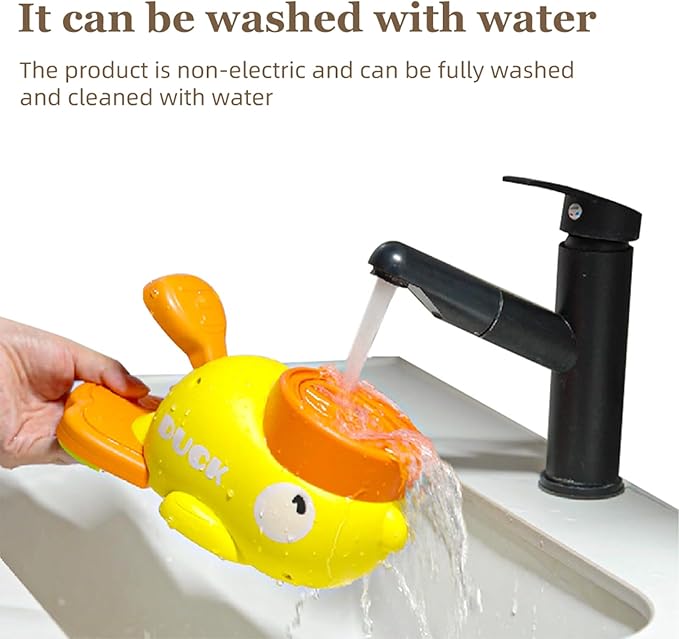 Duck Cat Treat Dispenser, 2-in-1 Interactive Toy & Slow Feeder, Adjustable Food Openings with Non-Slip Suction Base, Feeder Puzzle Toy for Dogs & Cats