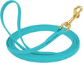 Viper Biothane K9 Working Dog Leash Waterproof Lead for Tracking Training Schutzhund Odor-Proof Long Line with Solid Brass Snap for Puppy Medium and Large Dogs, 33ft Sky Blue