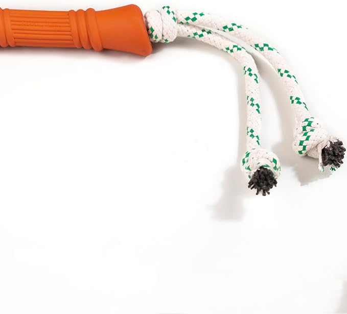 Green Sheep Natural Rubber Rope Dog Toy, Puppy Chew Toys for Teething, Tug of War Dog Rope with Recycle Cotton, Small to Large Dogs, Orange
