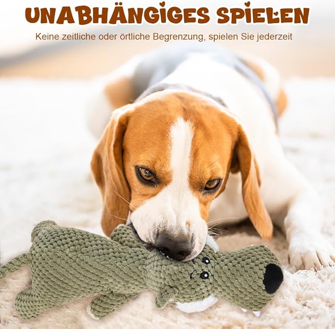 2026 New Dog Toys,Indestructible Plush Dogs Toy for Aggressive Chewers,Squeaky Durable Chew Toy for Indoor Pups Teething, Stuffed Toys for Small Medium Large Dogs (A-Green)