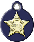 Dog Tag Art Cat or Dog Tag, Personalized Name Tag for Pets (Sheriff Badge)-Small