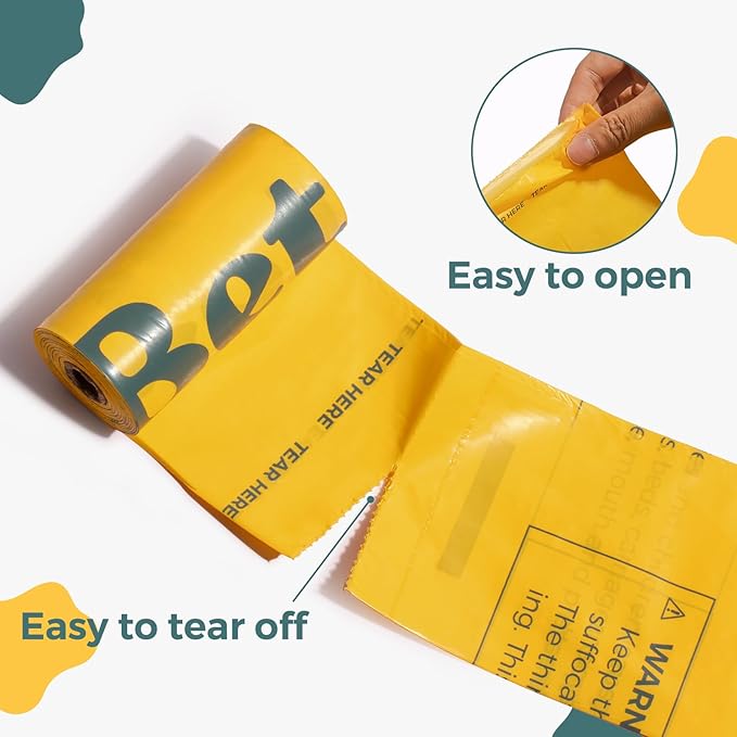 Dog Poop Bags Rolls Guaranteed Leak Proof and Extra thick Poop Bags for Dogs,600 Count 40 Rolls,Lavender Scented, Cornstarch Based Doggie Poop Bag for Puppy and Big Dogs