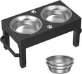 Elevated Dog Bowls, 4 Height Adjustable Raised Bowl Stand with 2 Stainless Steel 7" Food Feeder Bowls for Small Medium and Large Dogs