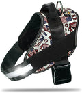 Non Pull Dog Harness with Patch Panels and Handle, Adjustable, Reflective, No Choke, Heavy Duty Easy On Service Dog Vest Harnesses for Medium Large Small Sized Dogs - USA, XS