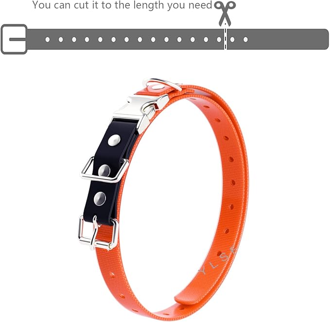 Quick Snap Bungee Dog Collar Strap with D Ring for Most of Electronic Training Shock Collar Receivers-Adjustable Durable Waterproof Odorless 3/4 Inch TPU Collar Replacement for Barking Fence