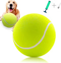 Large Dog Tennis Ball - Giant 9.5" Interactive Puzzle Toy With Pump and Needle for Small, Medium, Large Dogs (Yellow)