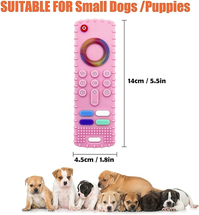 Remote Control Shaped Puppy Teething Toy, BPA-Free Chew Toy for Small Puppies, Relieve Teething Pain & Reduce Boredom (Pink)