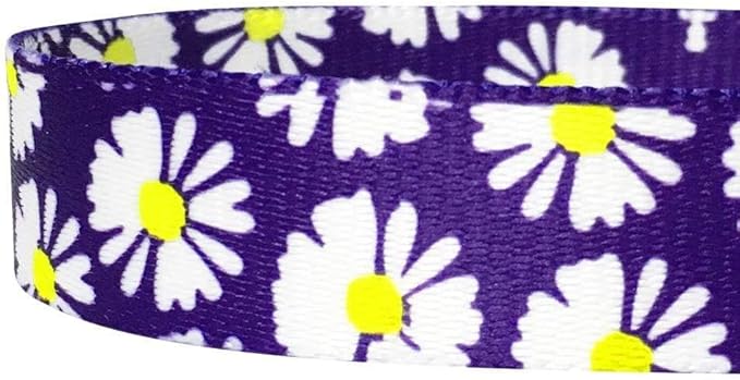 Blueberry Pet 2 Pattern Loving Daisy Prints Dog Leash with Soft & Comfortable Handle, 5 ft x 5/8", Small, Leashes for Dogs